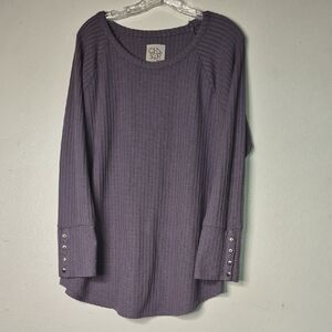 Chaser Lavender Ribbed Scoop Neck Top